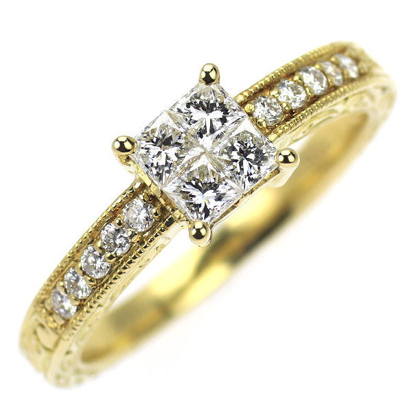 K18YG ダイヤモンド リング 0.50ct ミステリーセッティング