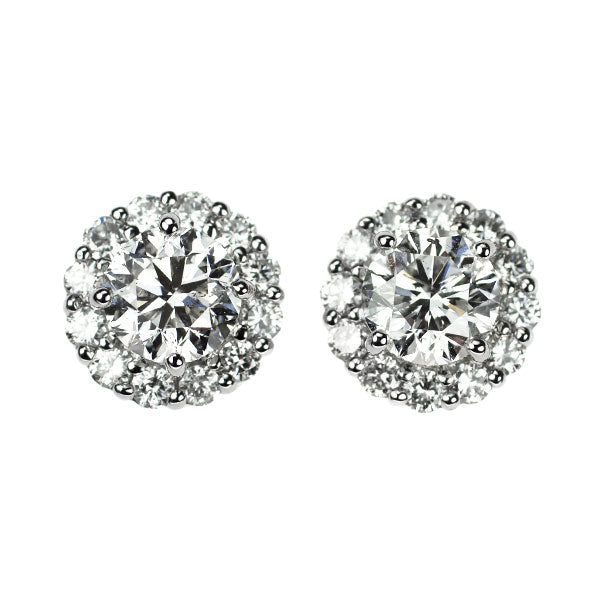 Pt900 ダイヤモンド ピアス 1.504ct F SI2 G D0.60ct