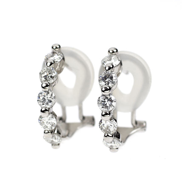 Pt900 ダイヤモンド ピアス 1.00ct フープ