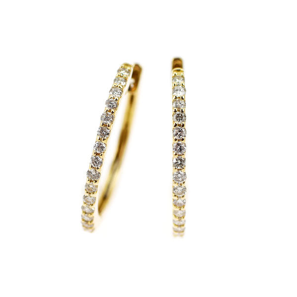 K18YG ダイヤモンド ピアス 0.30ct フープ