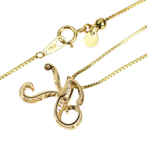K18YG ダイヤモンド ペンダントネックレス 0.25ct イニシャル「K」
