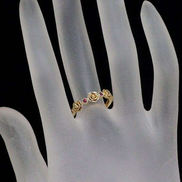 K18YG ルビー リング 0.10ct フラワー