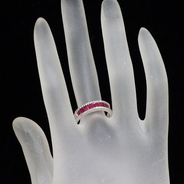 K18WG ルビー ダイヤモンド リング 1.00ct D0.18ct