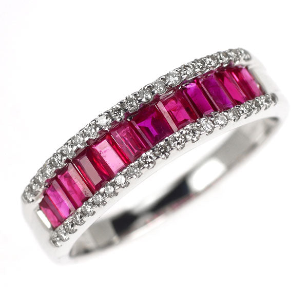 K18WG ルビー ダイヤモンド リング 1.00ct D0.18ct