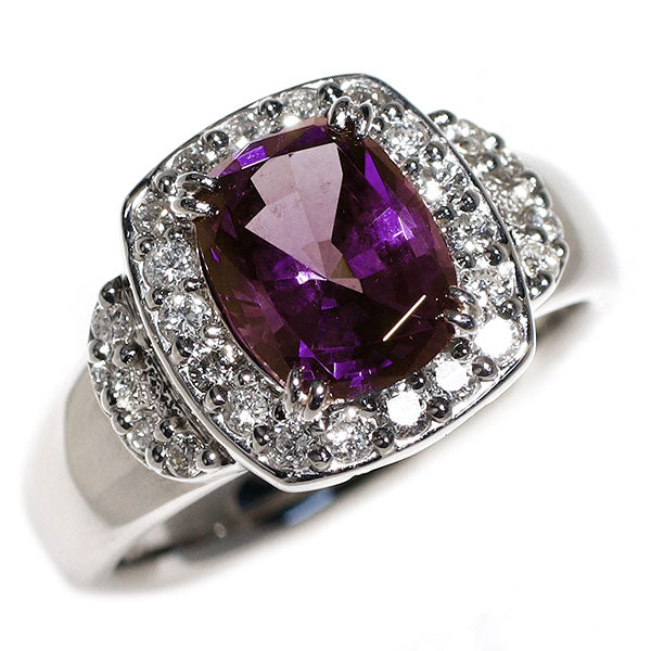 クレサンベール Pt950 再結晶アレキサンドライト ダイヤモンド リング 2.31ct D0.50ct