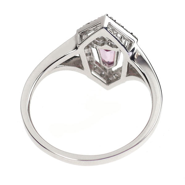 Pt950 ピンクサファイア ダイヤモンド リング 0.38ct D0.28ct