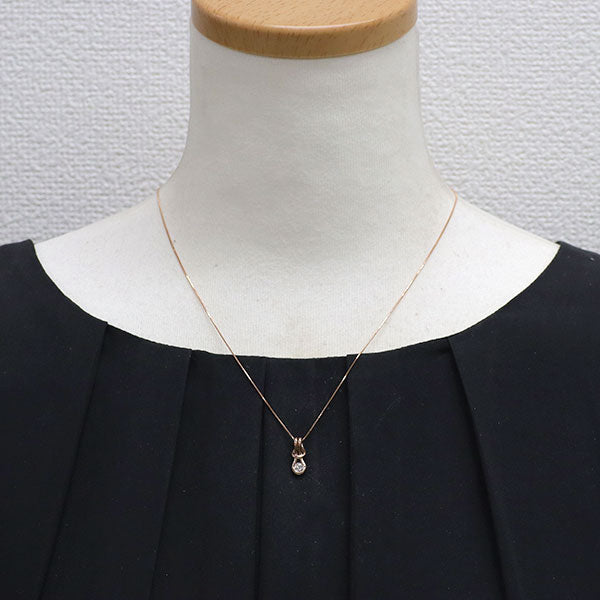 フォーエバーマーク K18PG ダイヤモンド ペンダントネックレス 0.163ct エンコルディア