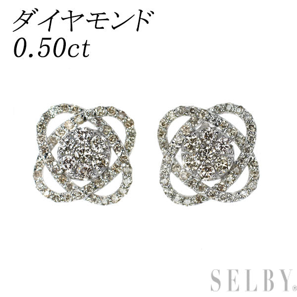 K18WG ダイヤモンド ピアス 0.50ct