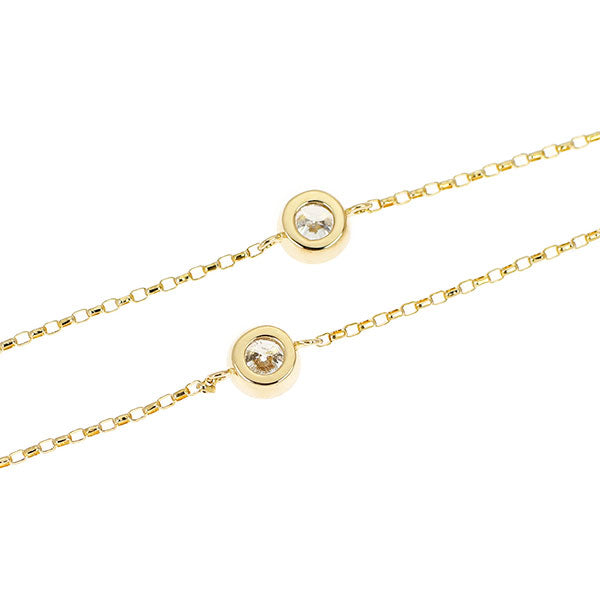 K18YG ダイヤモンド ステーション  ロングネックレス 1.00ct
