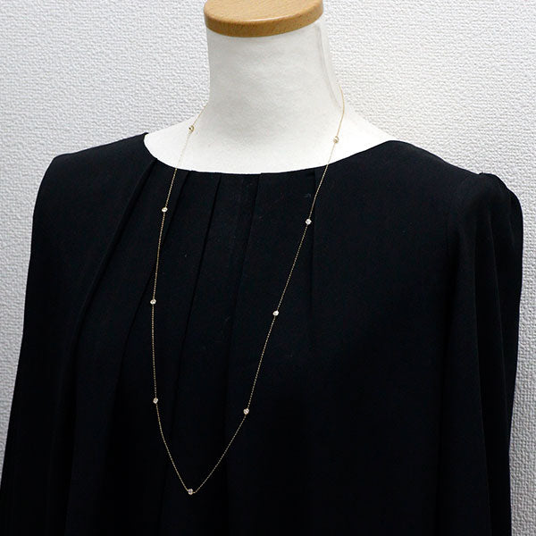 K18YG ダイヤモンド ステーション  ロングネックレス 1.00ct