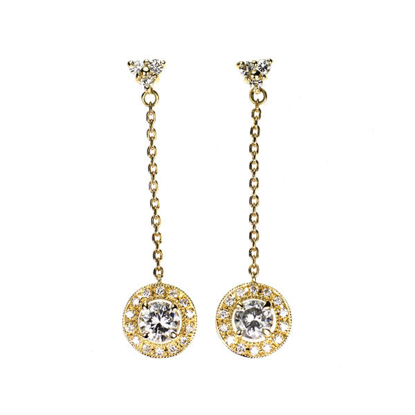 K18YG ダイヤモンド ピアス 0.62ct D0.50ct