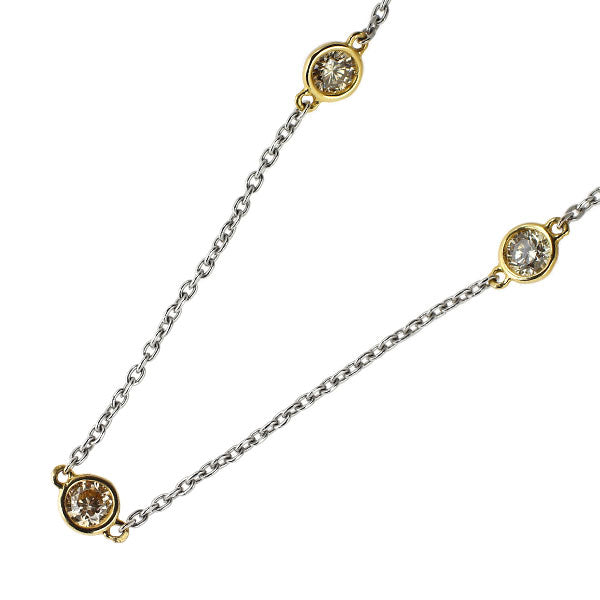 K18YG/WG ダイヤモンド ネックレス 2.15ct ステーション