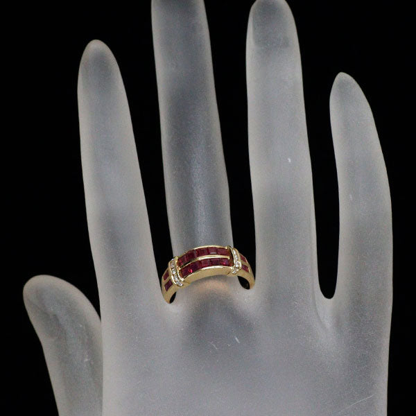 ミキモト K18YG ルビー ダイヤモンド リング 1.26ct D0.13ct