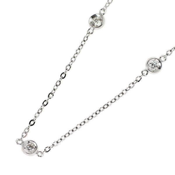 K18WG ダイヤモンド ステーション ネックレス 0.30ct