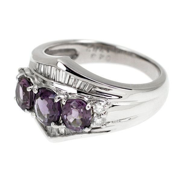 Pt900 カラーチェンジガーネット ダイヤモンド リング 1.782ct D0.43ct