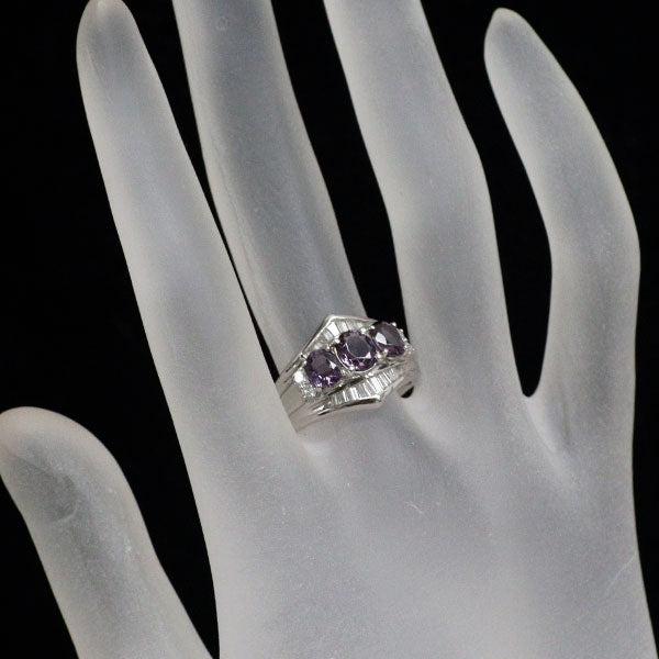 Pt900 カラーチェンジガーネット ダイヤモンド リング 1.782ct D0.43ct