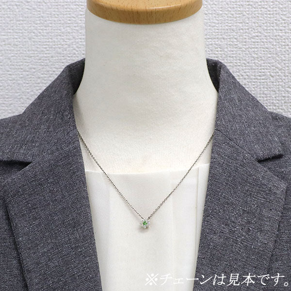 希少 K18WG デマントイドガーネット ダイヤモンド ペンダントトップ  フラワー