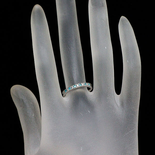 Pt900 パライバトルマリン ダイヤモンド リング 0.10ct D0.09ct