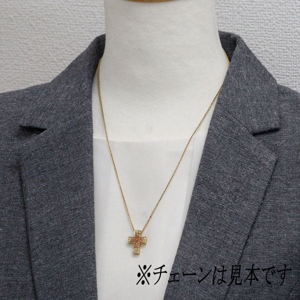 K18YG カラーサファイア ペンダントトップ クロス