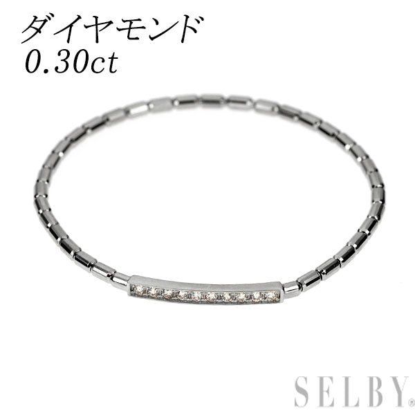 Pt900/ Pt850 ダイヤモンド ブレスレット 0.30ct 伸縮式