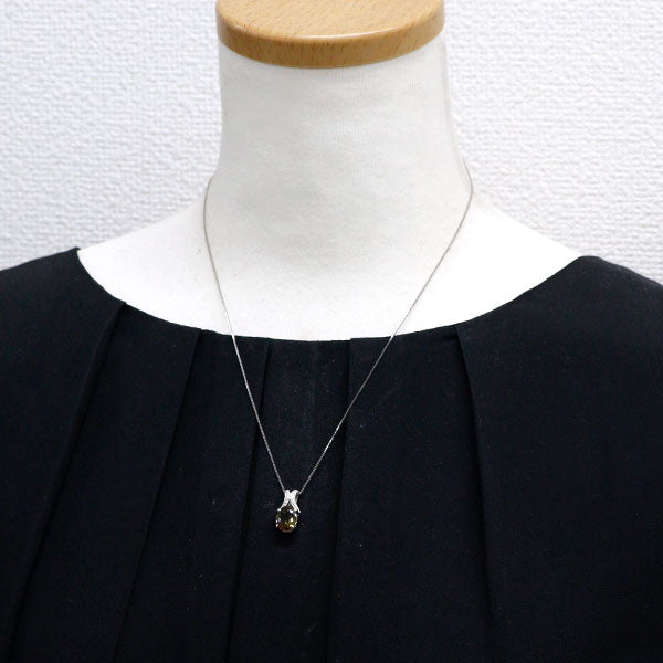 Pt900/ Pt850 アンダリュサイト ダイヤモンド ペンダントネックレス 2.632ct D0.074ct