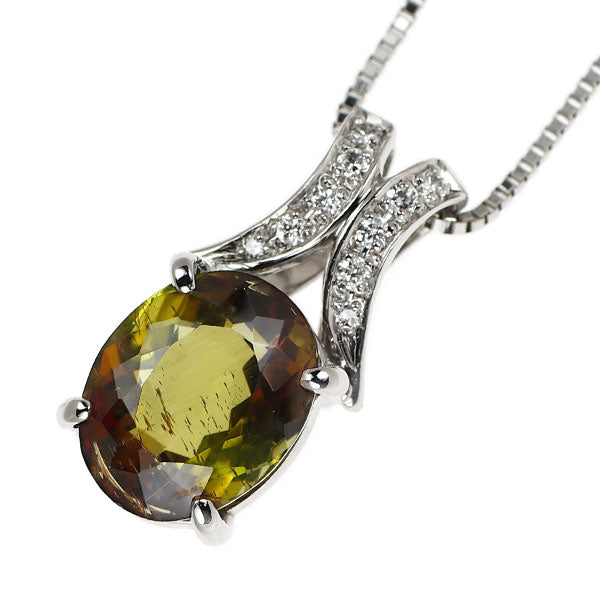 Pt900/ Pt850 アンダリュサイト ダイヤモンド ペンダントネックレス 2.632ct D0.074ct