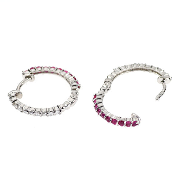 Pt900 ルビー ダイヤモンド ピアス D0.20ct リバーシブル