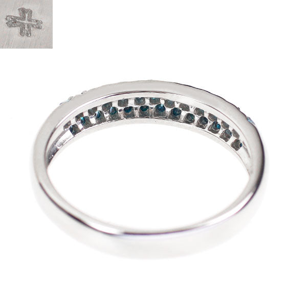 サザンクロス Pt900 トリートブルーダイヤモンド リング 0.51ct パヴェ