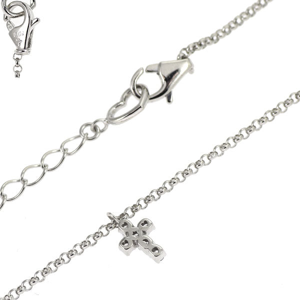 ポンテヴェキオ K18WG ダイヤモンド ブレスレット 0.06ct クロス