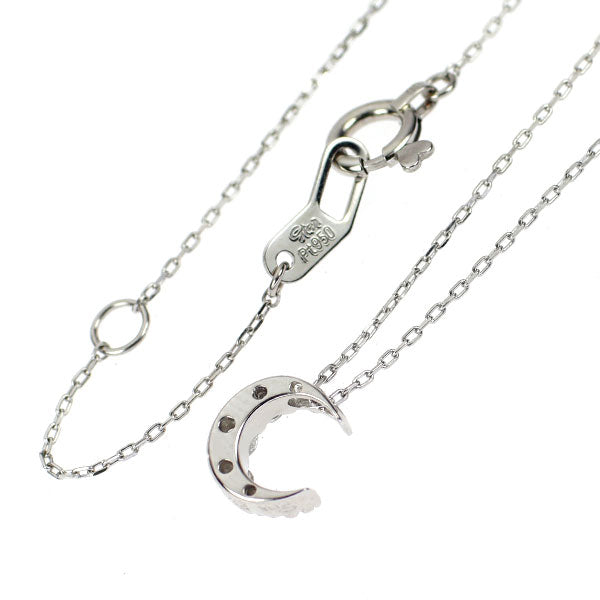 スタージュエリー Pt950 ダイヤモンド ペンダントネックレス 0.07ct 月