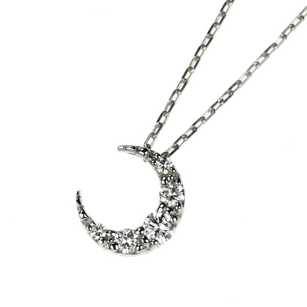 スタージュエリー Pt950 ダイヤモンド ペンダントネックレス 0.07ct 月