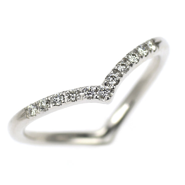 スタージュエリー K18WG ダイヤモンド リング 0.04ct ピンキー V字