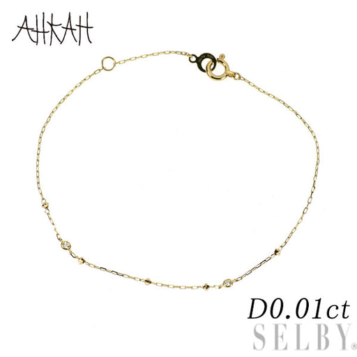 【チェーン切れ】 AHKAH K18YG ダイヤモンド ブレスレット アーカー/ahkah K18YG ダイヤモンド ブレスレット 0.01ct — セルビー