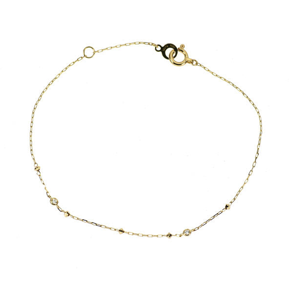 アーカー/ahkah K18YG ダイヤモンド ブレスレット 0.01ct