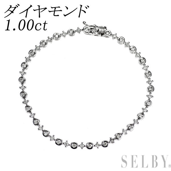 K18WG ダイヤモンド ブレスレット 1.00ct テニス