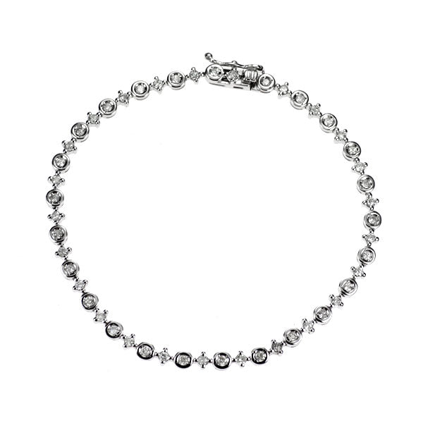 K18WG ダイヤモンド ブレスレット 1.00ct テニス