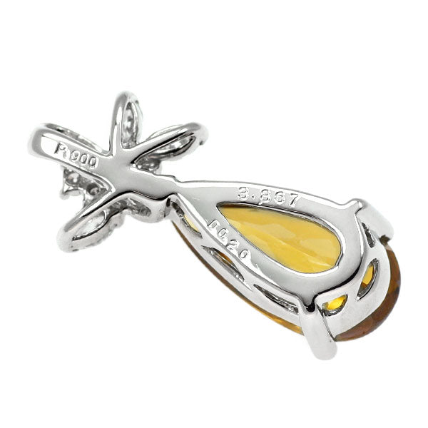 Pt900 スフェーン ダイヤモンド ペンダントトップ 3.867ct D0.20ct