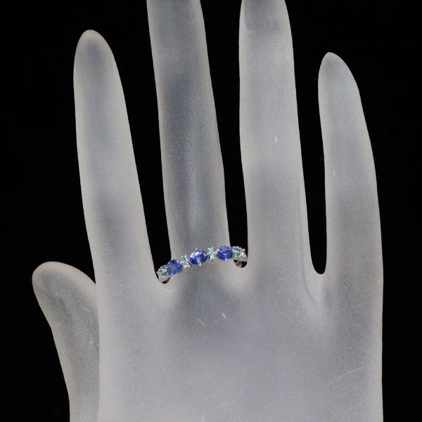 K18WG サファイア ダイヤモンド パライバトルマリン リング 0.48ct D0.05ct T0.04ct