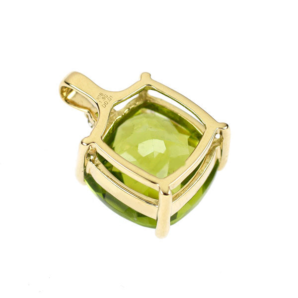 K18YG ペリドット ダイヤモンド ペンダントトップ 1.90ct D0.01ct
