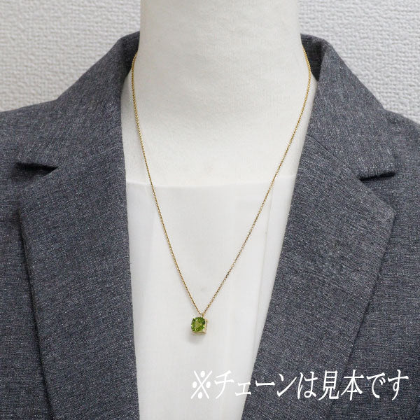 K18YG ペリドット ダイヤモンド ペンダントトップ 1.90ct D0.01ct