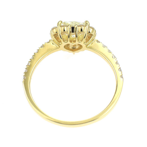 新品 K18YG ハートシェイプ ダイヤモンド リング 0.515ct M SI1 D0.45ct