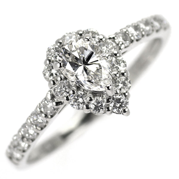 新品 Pt900 ペアシェイプ ダイヤモンド リング 0.419ct E VS2 D0.41ct