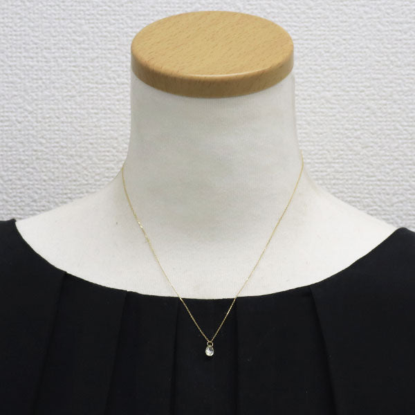 新品 K18YG ストリングホール ブリオレットカット ダイヤモンド ペンダントネックレス 0.761ct LY SI1