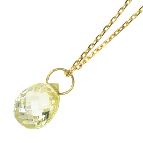 新品 K18YG ストリングホール ブリオレットカット ダイヤモンド ペンダントネックレス 0.761ct LY SI1