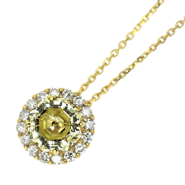 新品 K18YG マリーゴールド ダイヤモンド ペンダントネックレス 1.121ct LY I1 D0.17ct