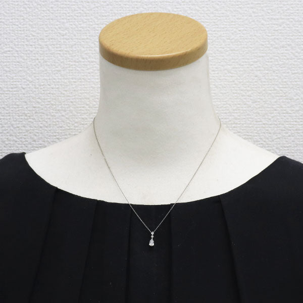 新品 Pt900/ Pt850 ペアシェイプ ダイヤモンド ペンダントネックレス 0.243ct H VS2 D0.08ct