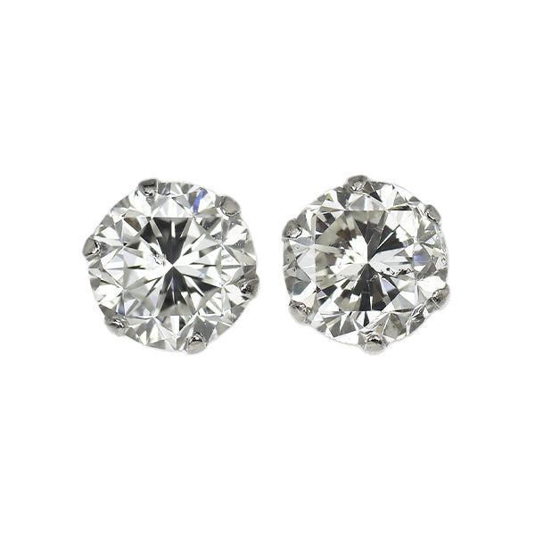 新品 Pt900 ダイヤモンド ピアス 0.887ct G/I SI2 Fair/Poor