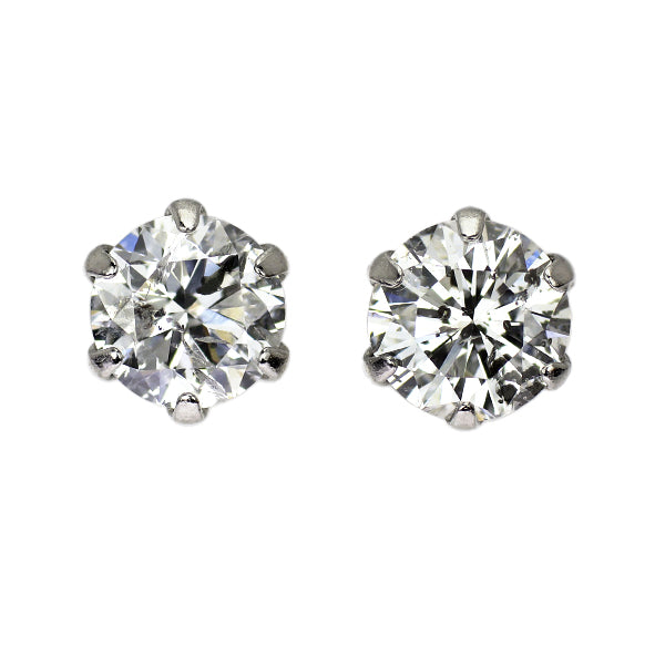 新品 Pt900 ダイヤモンド ピアス 0.621ct F/G I1 Fair
