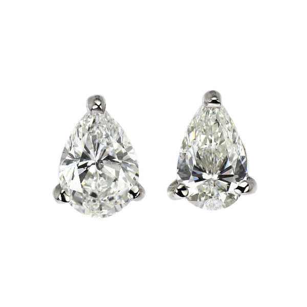 新品 Pt900 ペアシェイプ ダイヤモンド ピアス 0.788ct G SI2