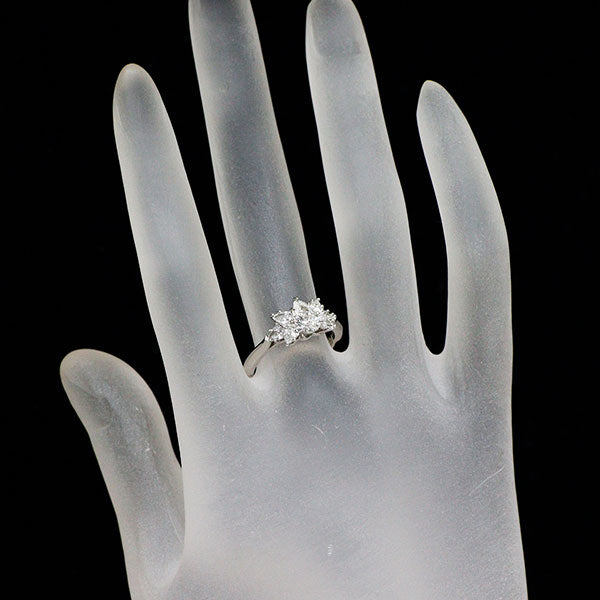 ハリーウィンストン Pt950 ダイヤモンド リング 0.51ct F VVS1 ペアシェイプクラスター 《セルビー銀座店》【中古】